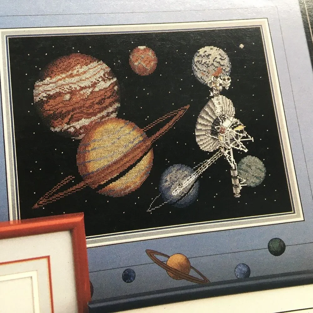 “Reach for the Stars” Cross Stitch Pattern Book Space Astronaut NASA Apollo